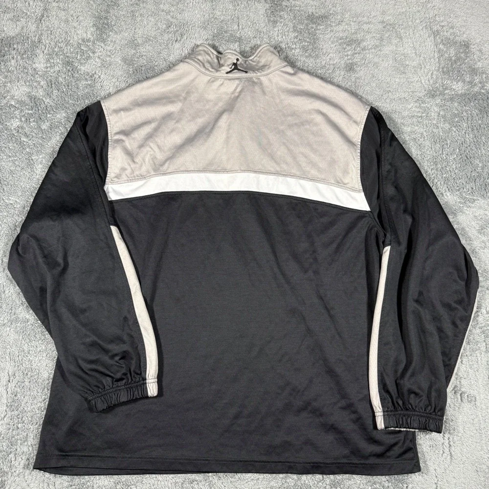 Vintage Jordan HOUGH 2XL Mens Quarter Zip Pullover Shirt Black Gray Athletic‎